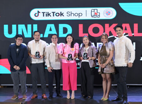 Taguig City Mayor Lani Cayetano (center) joins officials from the Department of Trade and Industry (DTI), the Department of Information and Communications Technology (DICT), and TikTok Shop Philippines in launching the Unlad Lokal Roadshow Caravan in Taguig City. The initiative aims to empower Filipino MSMEs and creators through digital skills training and e-commerce opportunities.